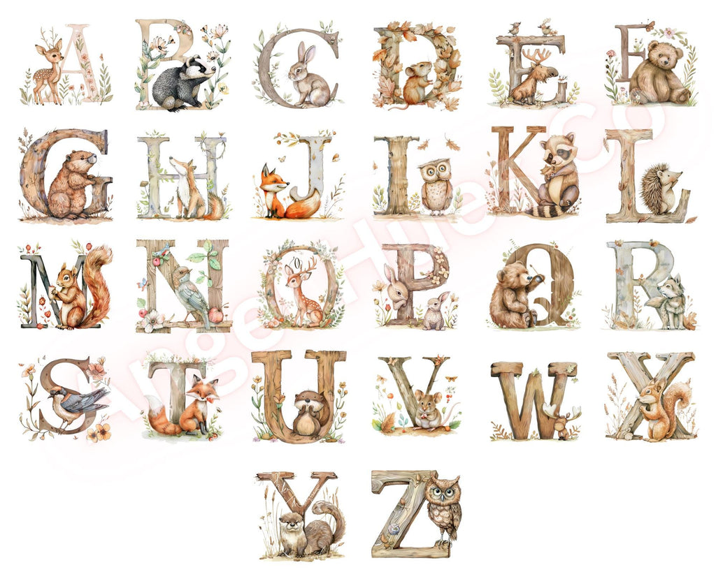 Personalized Woodland Animal Alphabet Sippy Cup: 12oz Toddler Training Tumbler