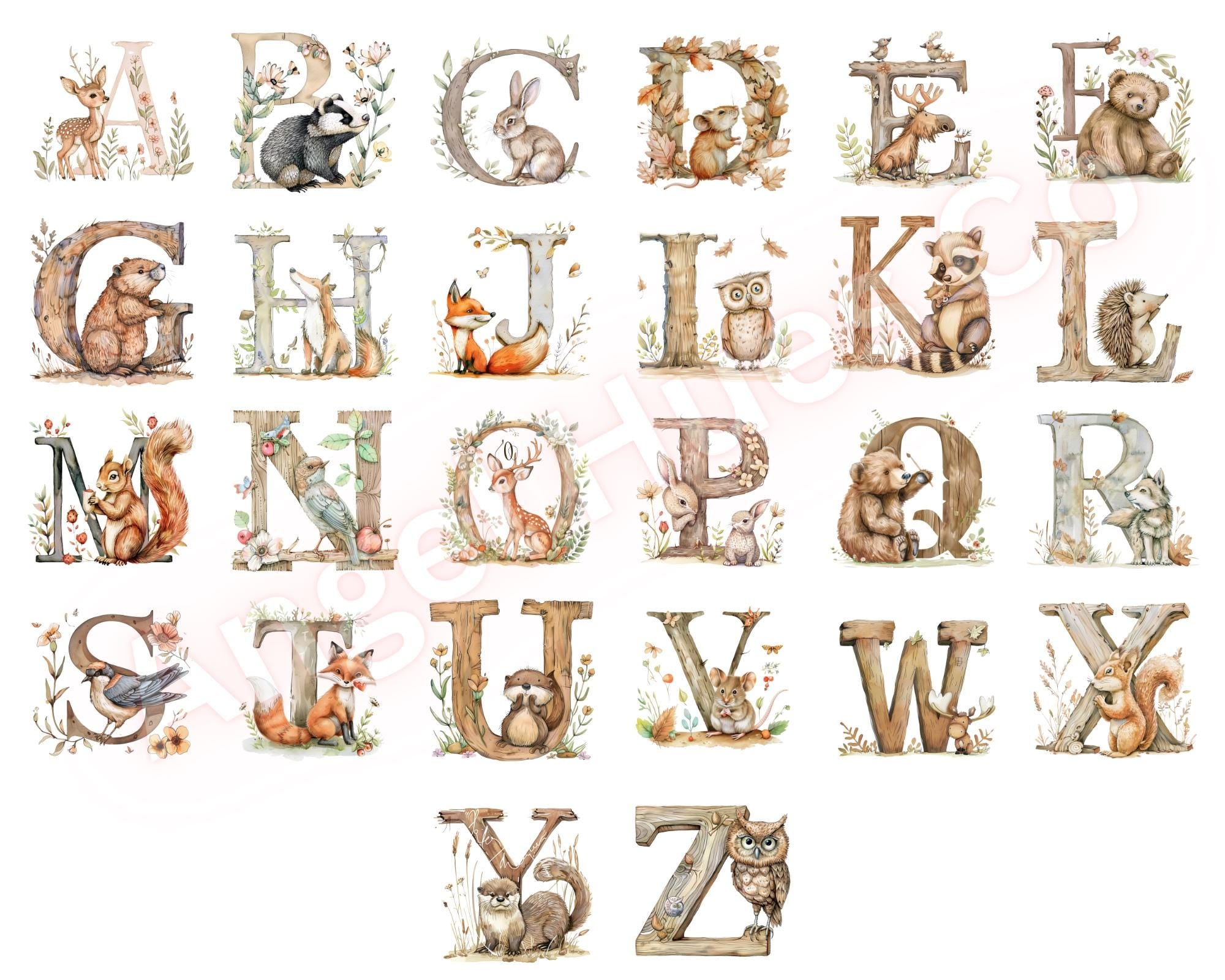 Personalized Woodland Animal Alphabet Sippy Cup: 12oz Toddler Training Tumbler