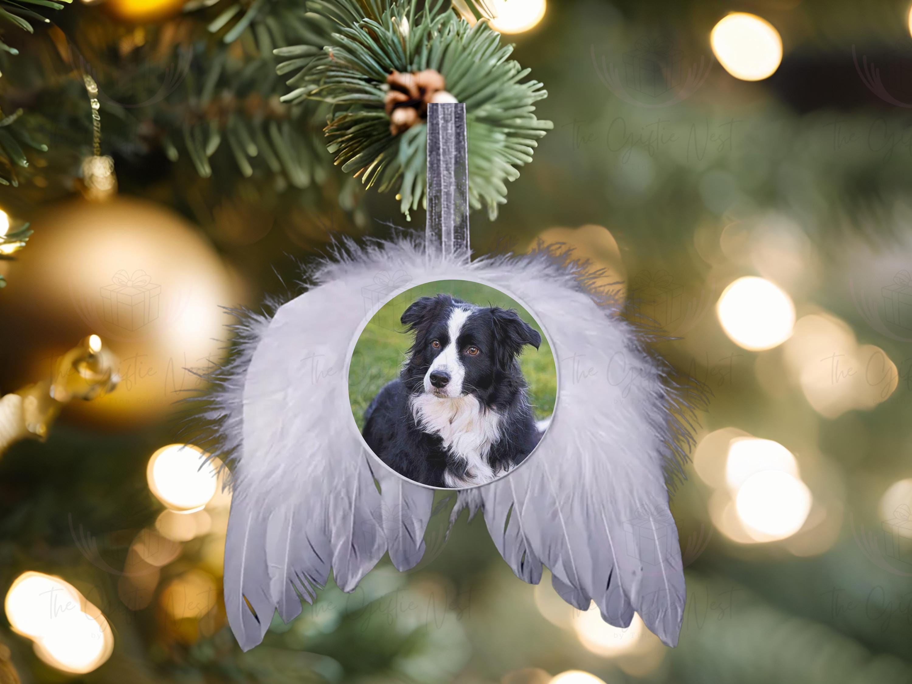 Angel Wings Memorial Ornament – Personalized Christmas Tree Decoration | Photo or Text Keepsake | In Loving Memory Gift