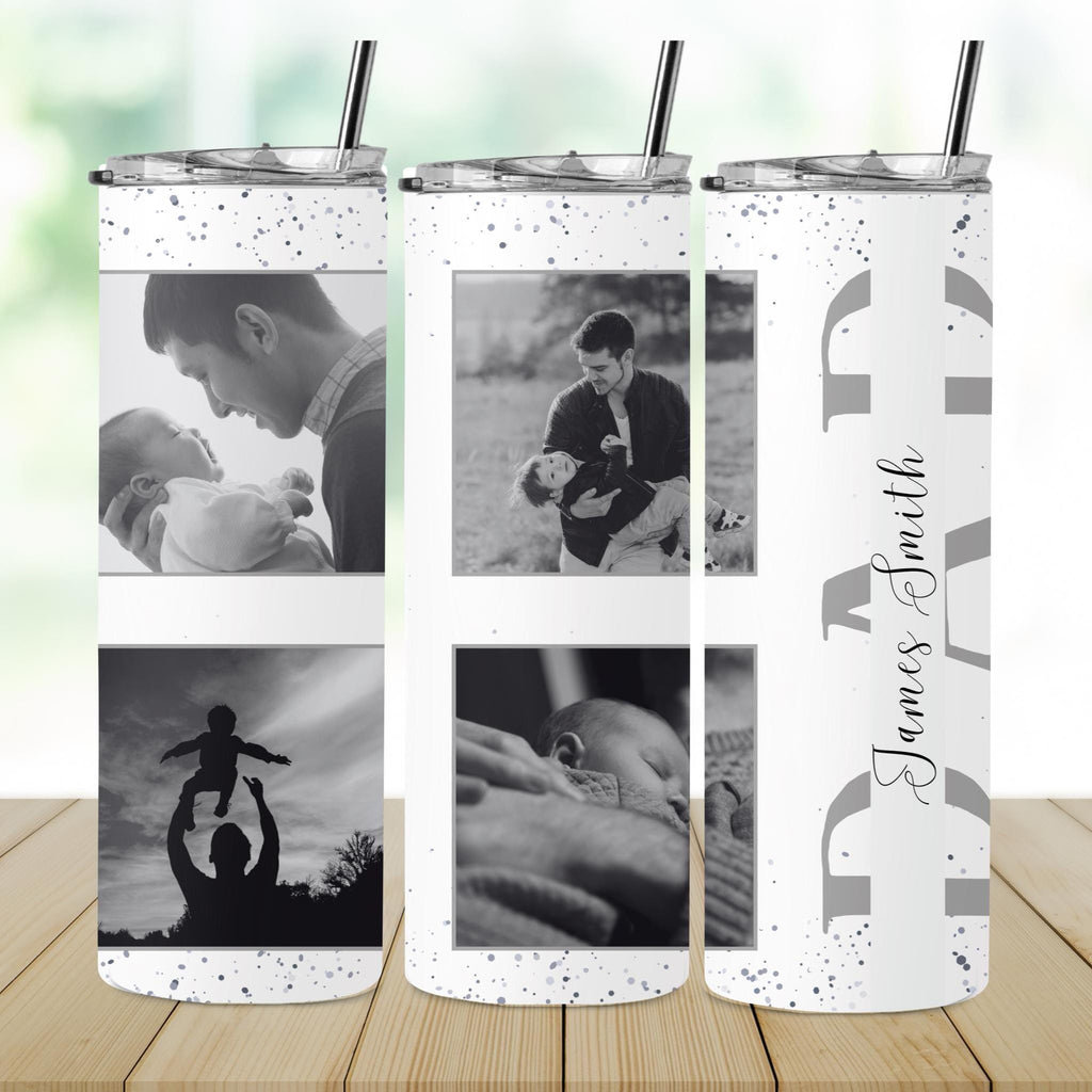 Custom 20oz Tumbler For Father With Photo, Photo Collage Dad Tumbler, Personalised Fathers Day Gift, Custom Daddy Sublimated Water Tumbler