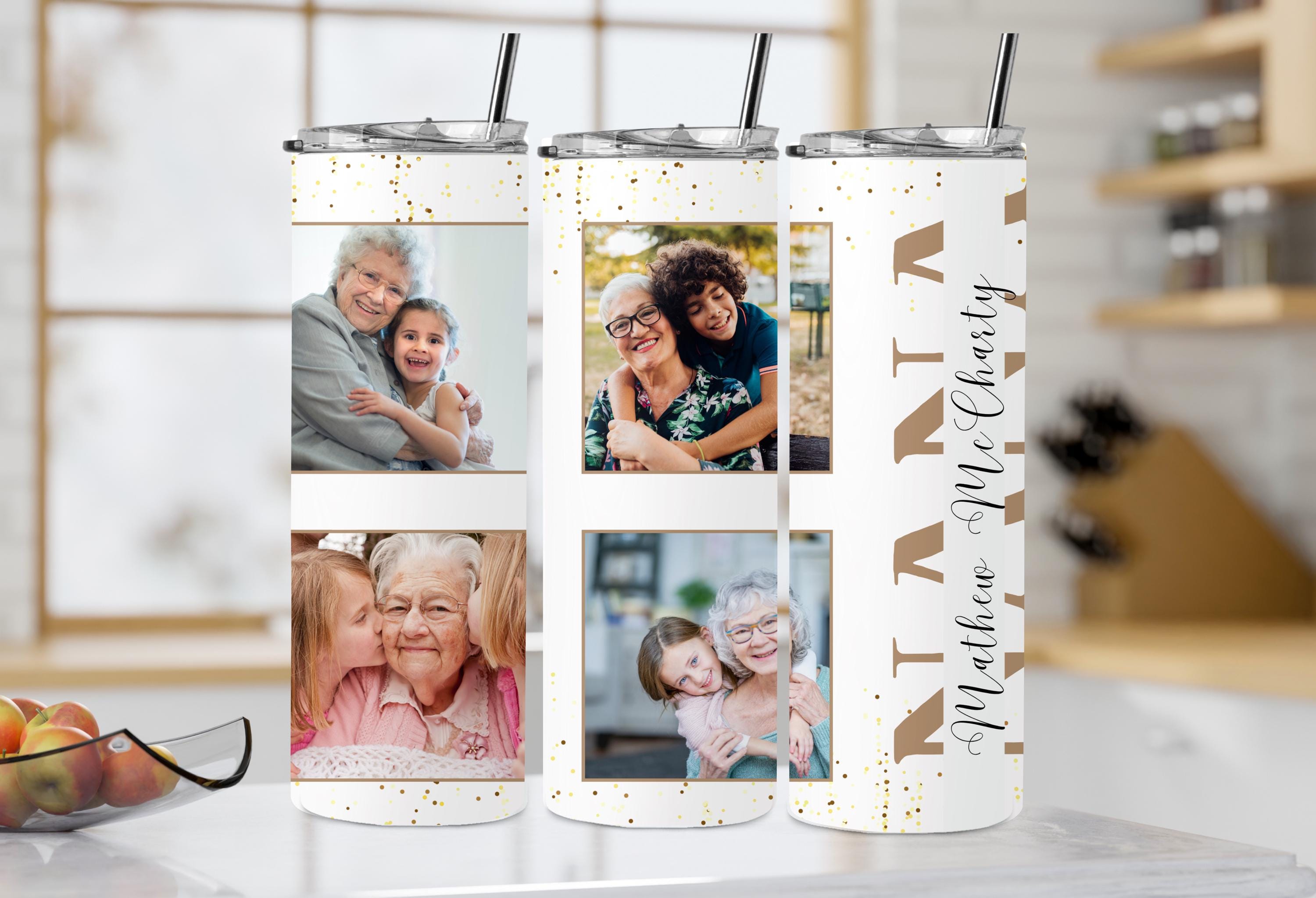 Personalized Photo Collage Tumbler: Custom Grandmother Gift