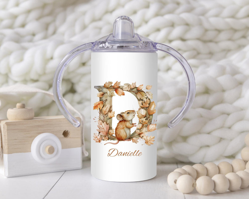 Personalized Woodland Animal Alphabet Sippy Cup: 12oz Toddler Training Tumbler