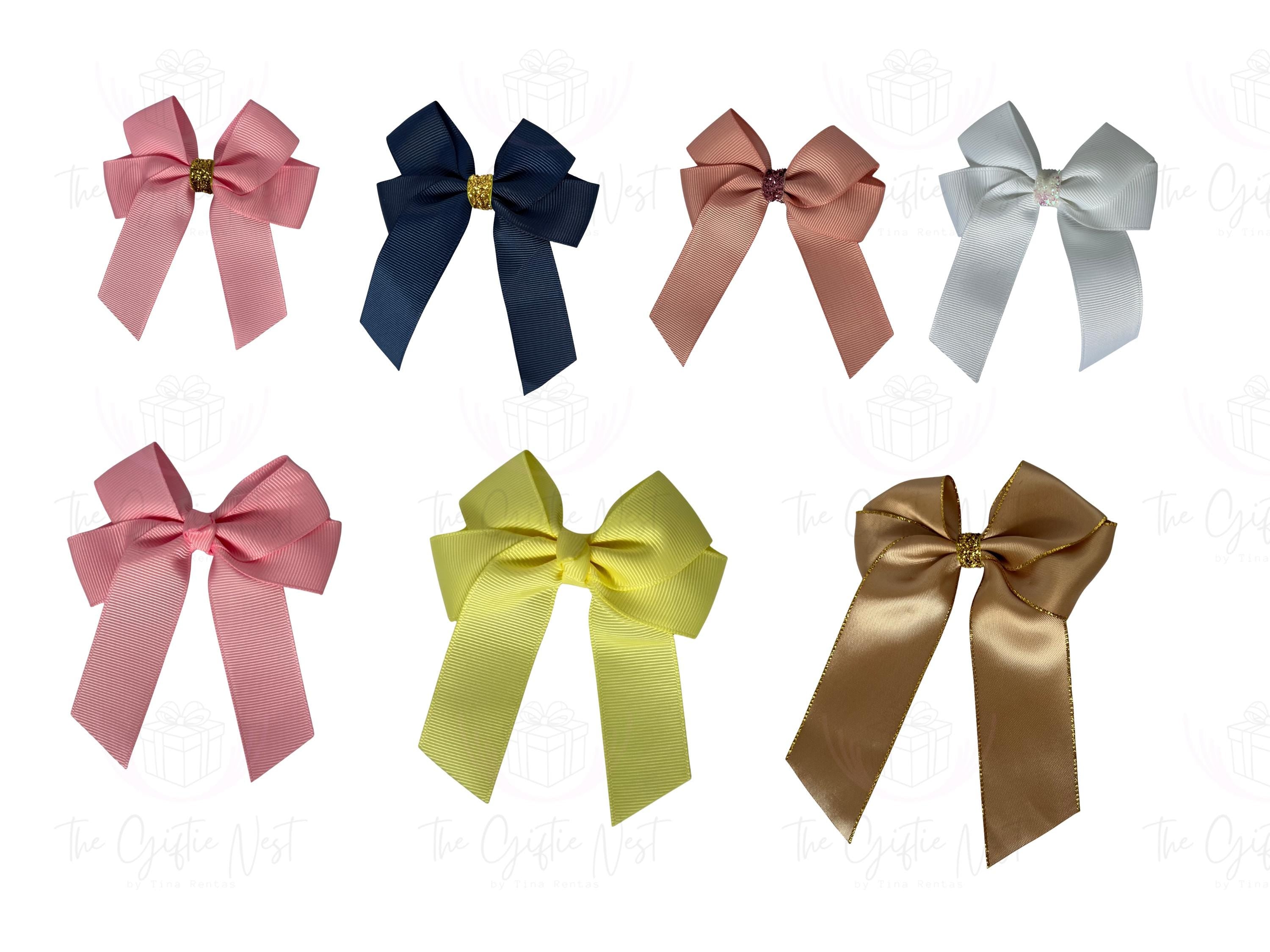 Personalised Christmas Hair Bow with Clip | Custom Holiday Bow for Girls | Festive Santa, Reindeer & Elf Design | Gift Box Filler